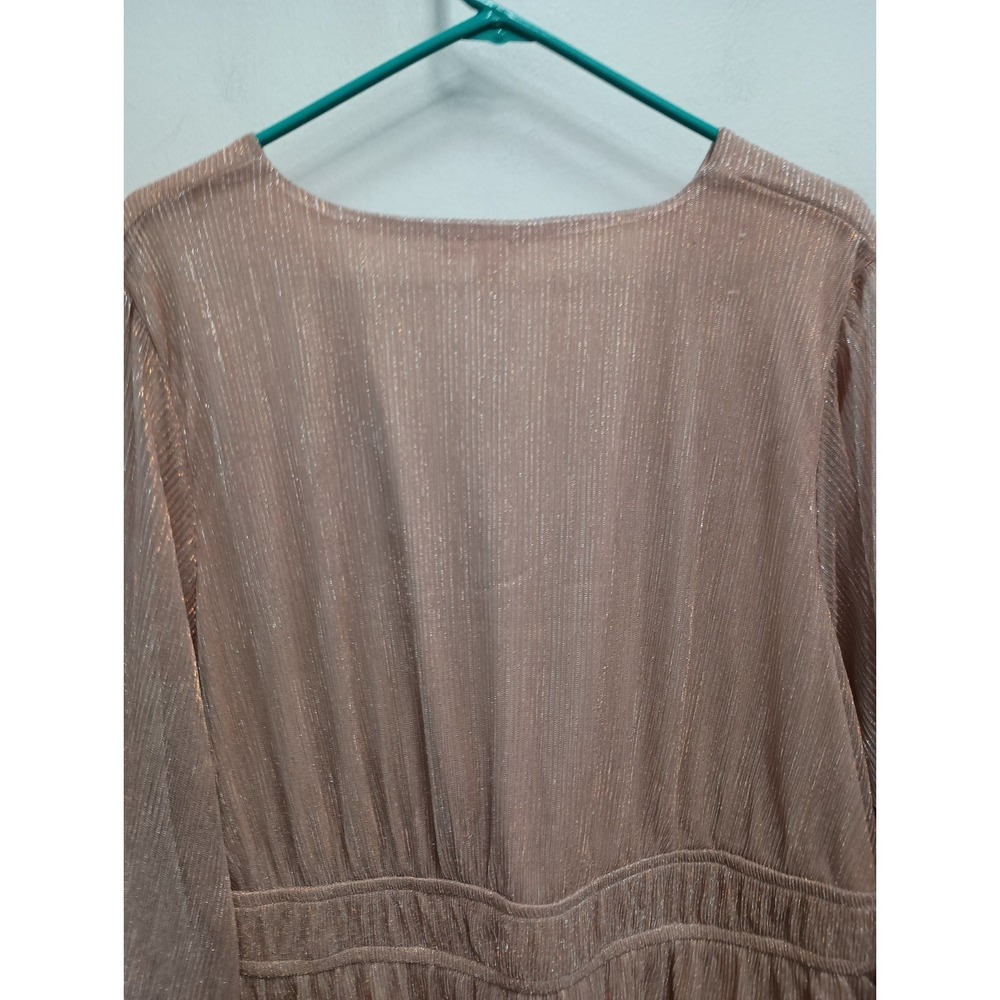 Maurices Top Womens Sz 2X Beige Metallic BOHO Fairy Romantic Balloon Sleeve New - Picture 11 of 12